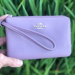 Coach double zip wristlet